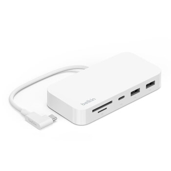 Belkin USB-C 6-In-1 Multiport Hub w/Mount White