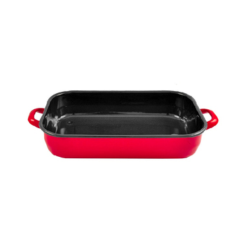 Urban Style Enamelware 6L Induction Baking Dish w/ Handles - Red