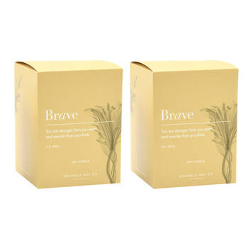 2PK Bramble Bay Brave Candle Lime Basil and Mandarin Scented Inspirational