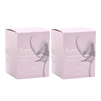 2PK Bramble Bay Love Candle Peony Violet Jasmine & Rose Scented Inspirational