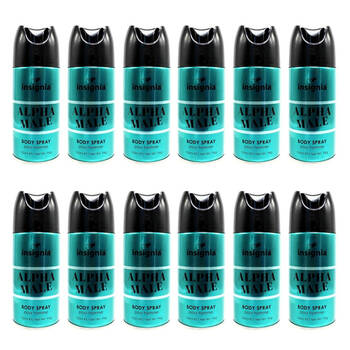 12PK Insignia Men's Body Spray Alpha Male Pour Homme 150ml Fragrance