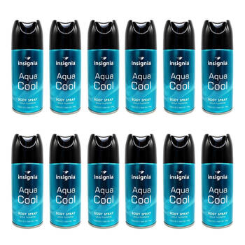 12PK Insignia Men's Body Spray Aqua Cool Pour Homme 150ml Fragrance
