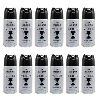 12PK Insignia Men's Body Spray Verus Scent Pour Homme 150ml Fragrance
