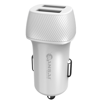 Sansai 4.8A Dual USB Car Charger - White