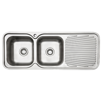 IAG Appliances Double Left Hand Bowl Home Sink With Drainer