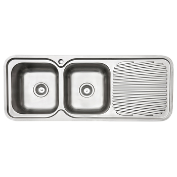 IAG Appliances Double Left Hand Bowl Home Sink With Drainer