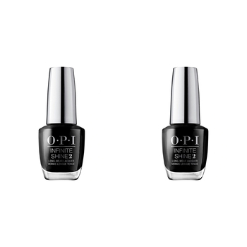 2PK OPI Infinite Shine Long Wear Lacquer Nail Polish Black Onyx 15ml