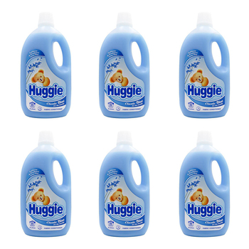 6PK Huggie Fabric Conditioner Classic Blue Front & Top Loader Softens Clothes 2L