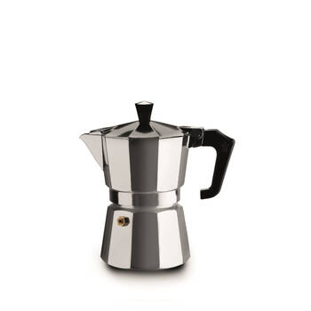 Pezzetti Italexpress Cafetiere 1-Cup Espresso Stovetop Coffee Maker Silver
