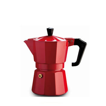 Pezzetti Italexpress Cafetiere 3-Cup Espresso Stovetop Coffee Maker Red