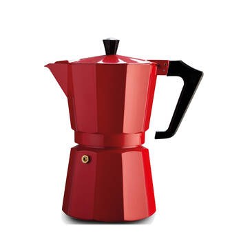 Pezzetti Italexpress Cafetiere 6-Cup Espresso Stovetop Coffee Maker Red