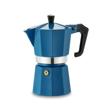 Pezzetti Italexpress Cafetiere 6-Cup Espresso Stovetop Coffee Maker Teal Blue