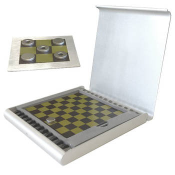 Checkers & Tic Tac Toe Board Game Set w/ Magnetic  Pieces