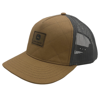 John Deere LP83268-JD Quilted Canvas Cap/Hat w/Leather Patch