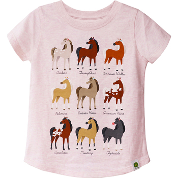 John Deere Horse Breeds T-Shirt/Tee Toddler Size 4 Pink