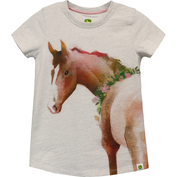 John Deere Horse Themed Kids/children T-Shirt/Tee Youth Size 8