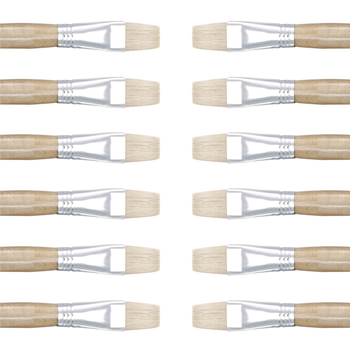 12PK Jasart Hog Bristle Series 579 Flat Paint Brush - Size 10