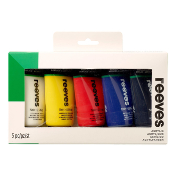 5pc Reeves Fine Artist Acrylic Paint Set 75ml Set