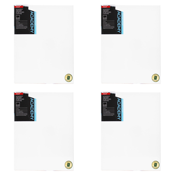 4PK Jasart Academy 16x20" Thin Edge Cotton Stretched Canvas 280GSM - White