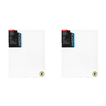 2PK Jasart Academy 24x30" Thin Edge Cotton Stretched Canvas 280GSM - White