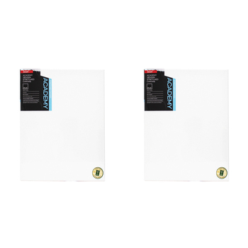 2PK Jasart Academy 18x24" Thick Edge Cotton Stretched Canvas 280GSM - White
