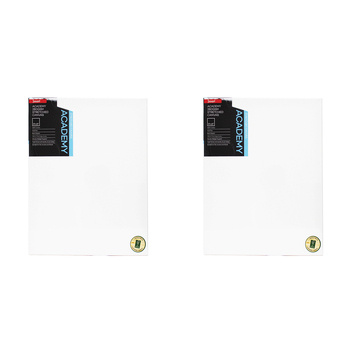 2PK Jasart Academy 30x20" Thick Edge Cotton Stretched Canvas 280GSM - White