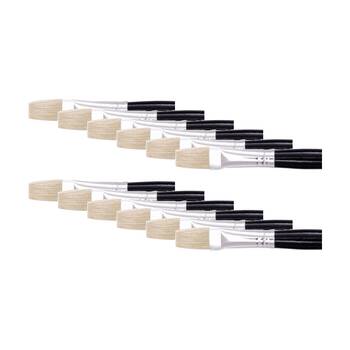 12PK Jasart Hog Bristle Series 577 Flat Paint Brush - Size 14