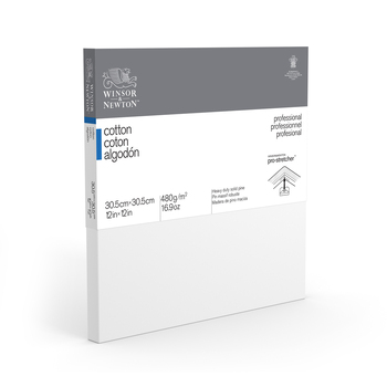 Winsor & Newton Professional 3/4" Thin Edge 12x12" Cotton Canvas - White