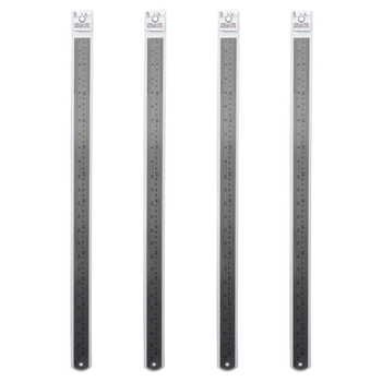 4PK Kent Steel Ruler 600mm Imp/Met Home/School Drawing/Design