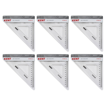 6PK Kent Set Square 210mm 45 Deg Home/School Drawing/Design