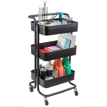 Jasart Art & Craft Mobile Studio Trolley Cart - Black