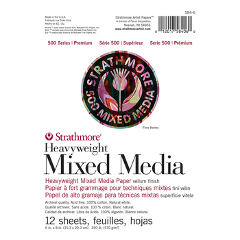 Strathmore 570gsm 6x8'' 12 Sheets Mixed Media Heavyweight Premium Paper
