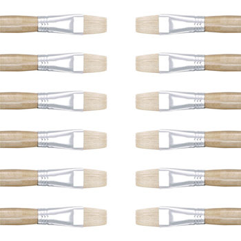 12PK Jasart Hog Bristle Series 579 Flat Paint Brush - Size 12