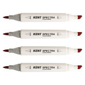 4PK Kent Spectra Graphic Markers Drawing/Design Deep Red