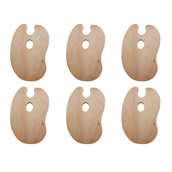 6PK Jasart Kidney Wooden Palette Natural 20x30cm - Small