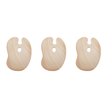 3PK Jasart Kidney Acrylic Paint Wooden Palette 30x40cm Natural - Medium