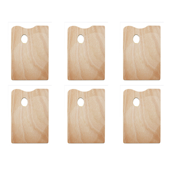 6PK Jasart Rectangle Wooden Palette Natural 20x30cm - Small