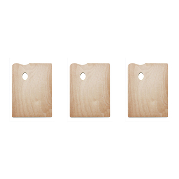 3PK Jasart Rectangle Wooden Palette Natural 30x40cm - Medium