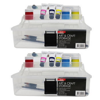 2PK Jasart Art/Craft Storage Organiser Box 33x20cm - Clear