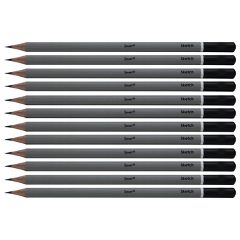 12PK Jasart Sketching Pencil Art Portraiture/Drawing - 2B Grey