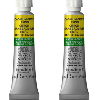 2PK Winsor & Newton 5ml Professional Watercolour Tube Cadmium Free Lemon S4