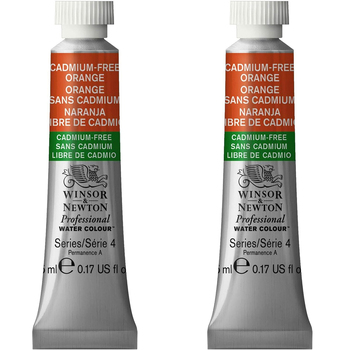 2PK Winsor & Newton 5ml Professional Watercolour Tube Cadmium Free Orange S4