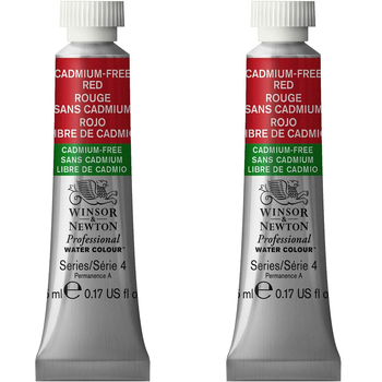 2PK Winsor & Newton 5ml Professional Watercolour Tube Cadmium Free Red S4