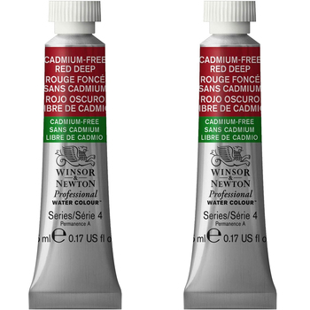 2PK Winsor & Newton 5ml Professional Watercolour Tube Cadmium Free Red Deep S4