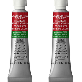 2PK Winsor & Newton 5ml Professional Watercolour Tube Cadmium Free Scarlet S4