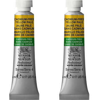2PK Winsor & Newton 5ml Pro Watercolour Tube Cadmium Free Yellow Pale S4