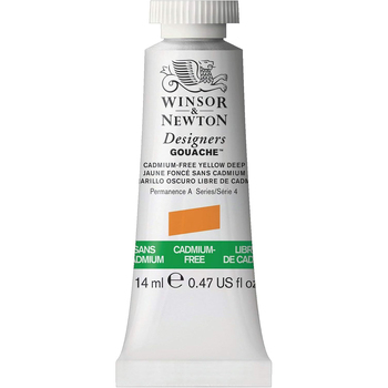 Winsor & Newton 14ml Designers' Gouache Cadmium Free Yellow Deep S4