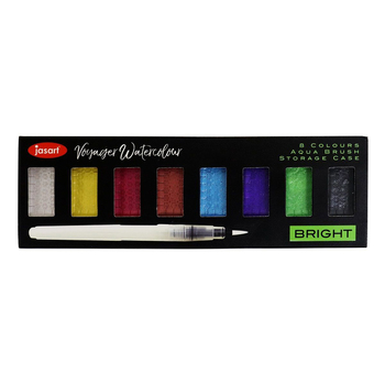 Jasart Voyager 8-Watercolour Set w/ Brush - Metallic Bright