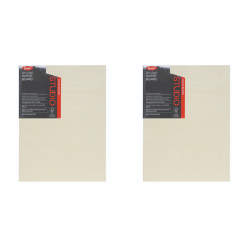 2PK Jasart Studio Artist Board  3/4" Thin Edge 12x16" Wooden Board