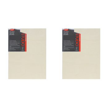 2PK Jasart Studio Artist Board  1 1/2" Thick Edge 9x12" Wooden Board